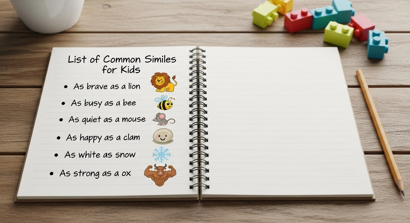 List of Common Similes for Kids