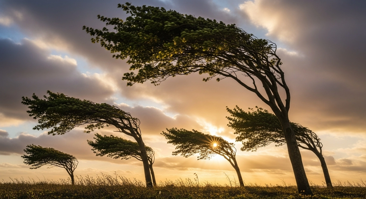 Similes for Trees in the Wind