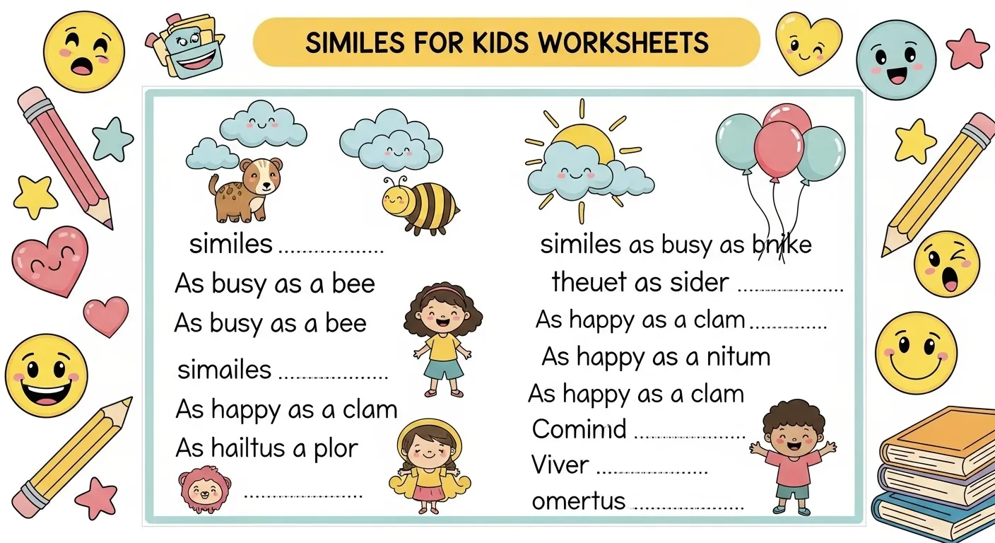 Similes for Kids Worksheets